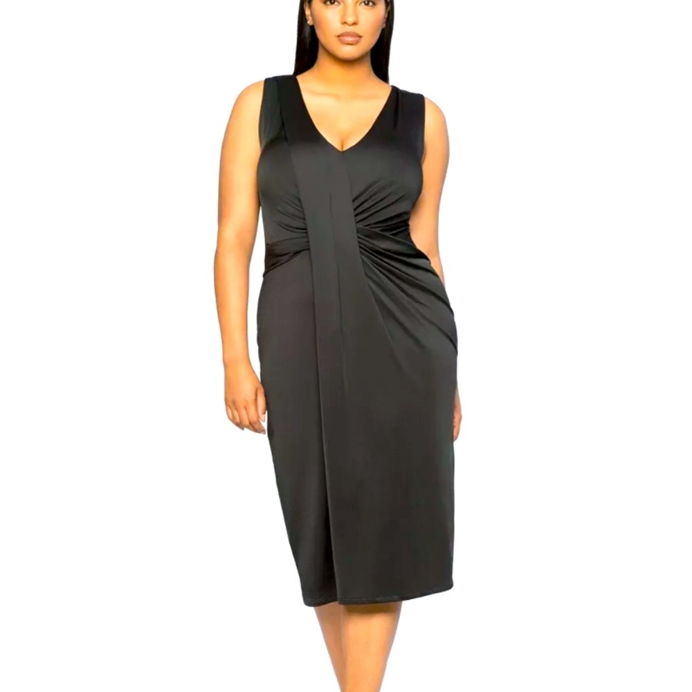 Jason Wu X Eloquii Black Drape Front Dress Sz 22